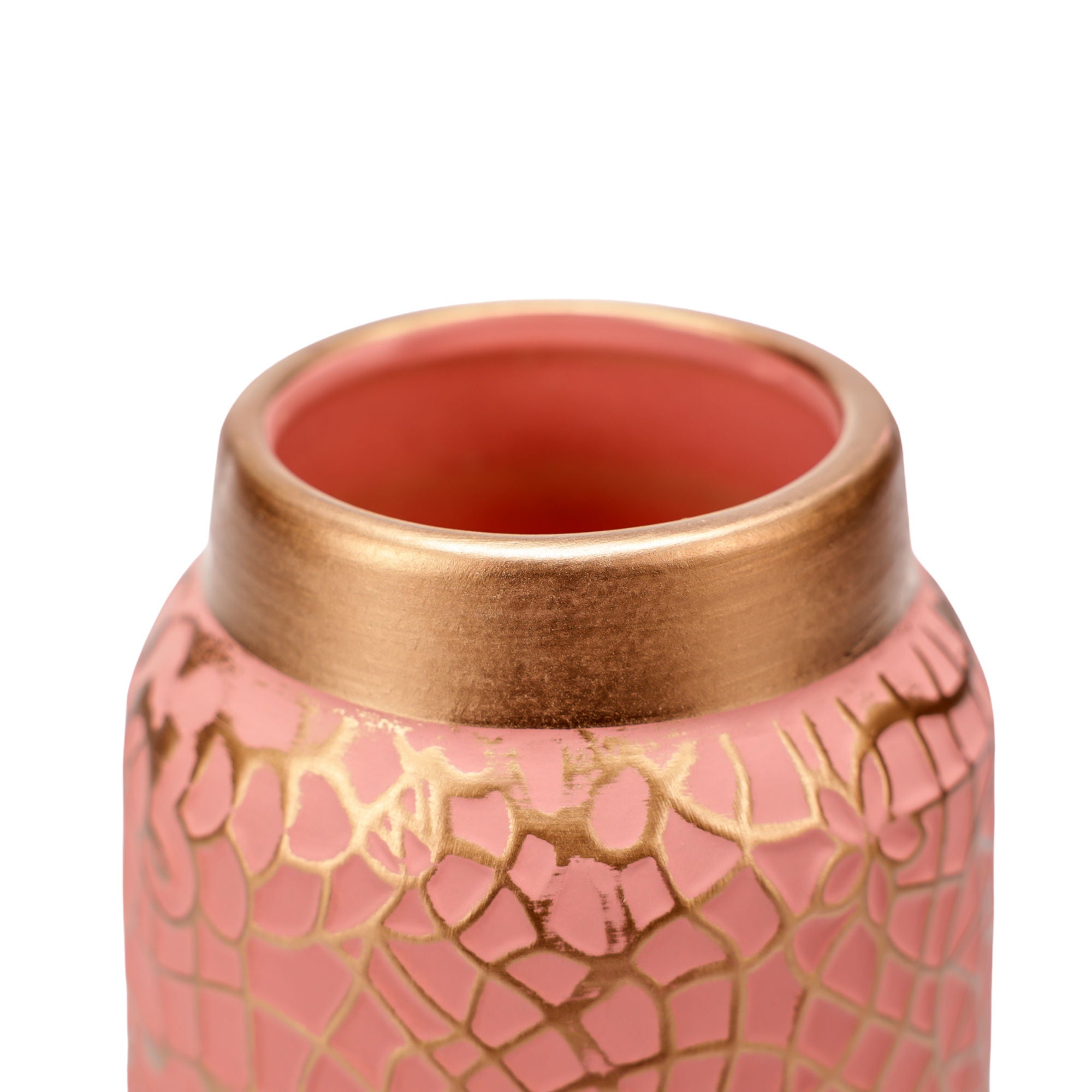 Vaza decorativa Ella Home, Curves, ceramica, roz, 22 cm