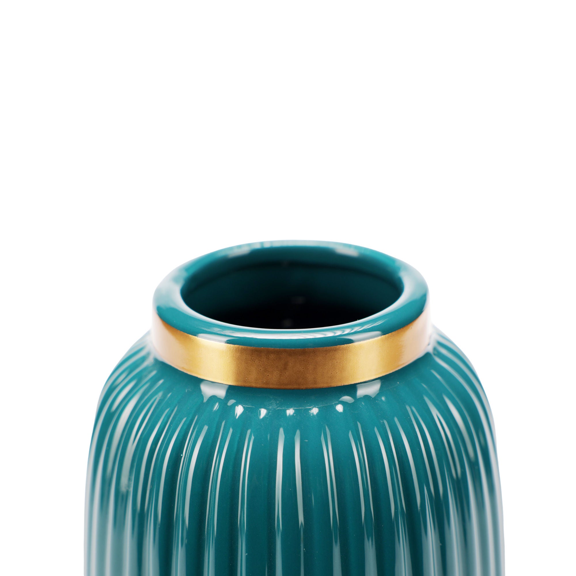 Vaza decorativa Ella Home, Luxe, ceramica, verde, 21 cm