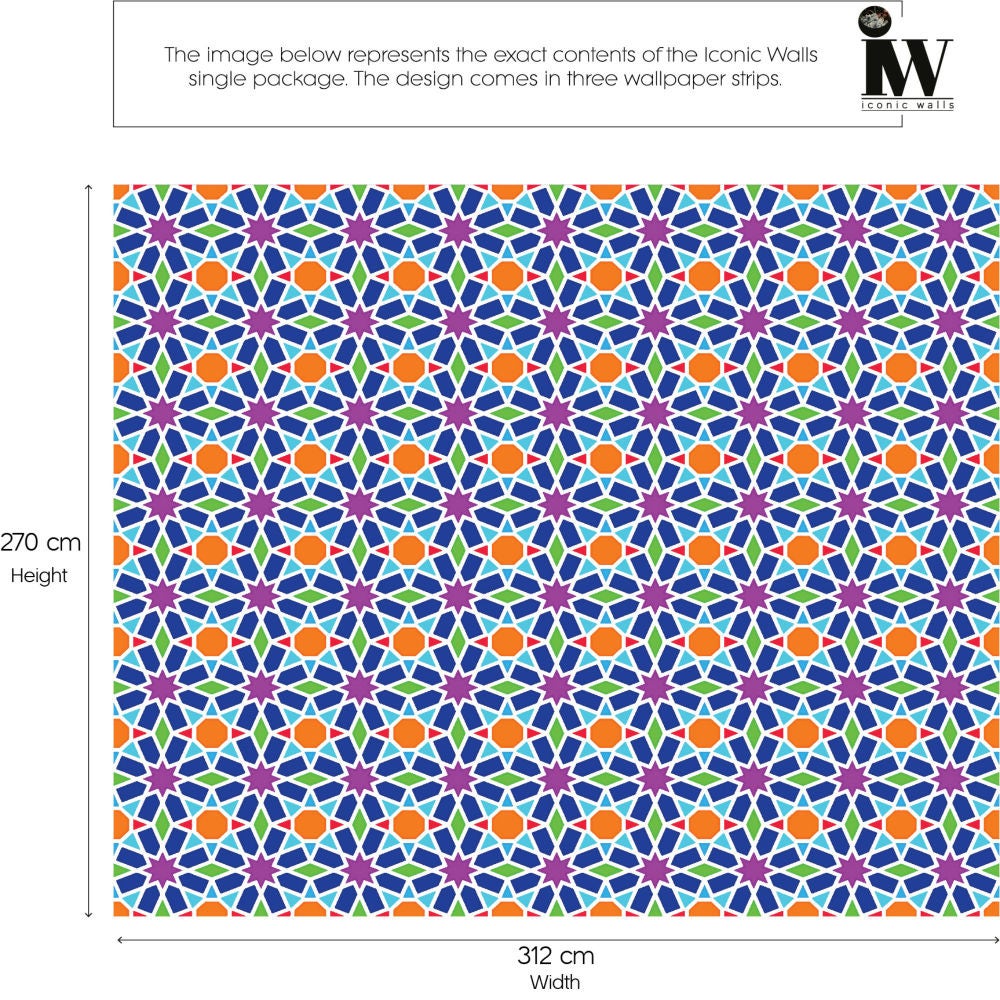 Fototapet vlies, Iconic Walls Muslim Mosaic ICWLP00101, 312 x 270 cm