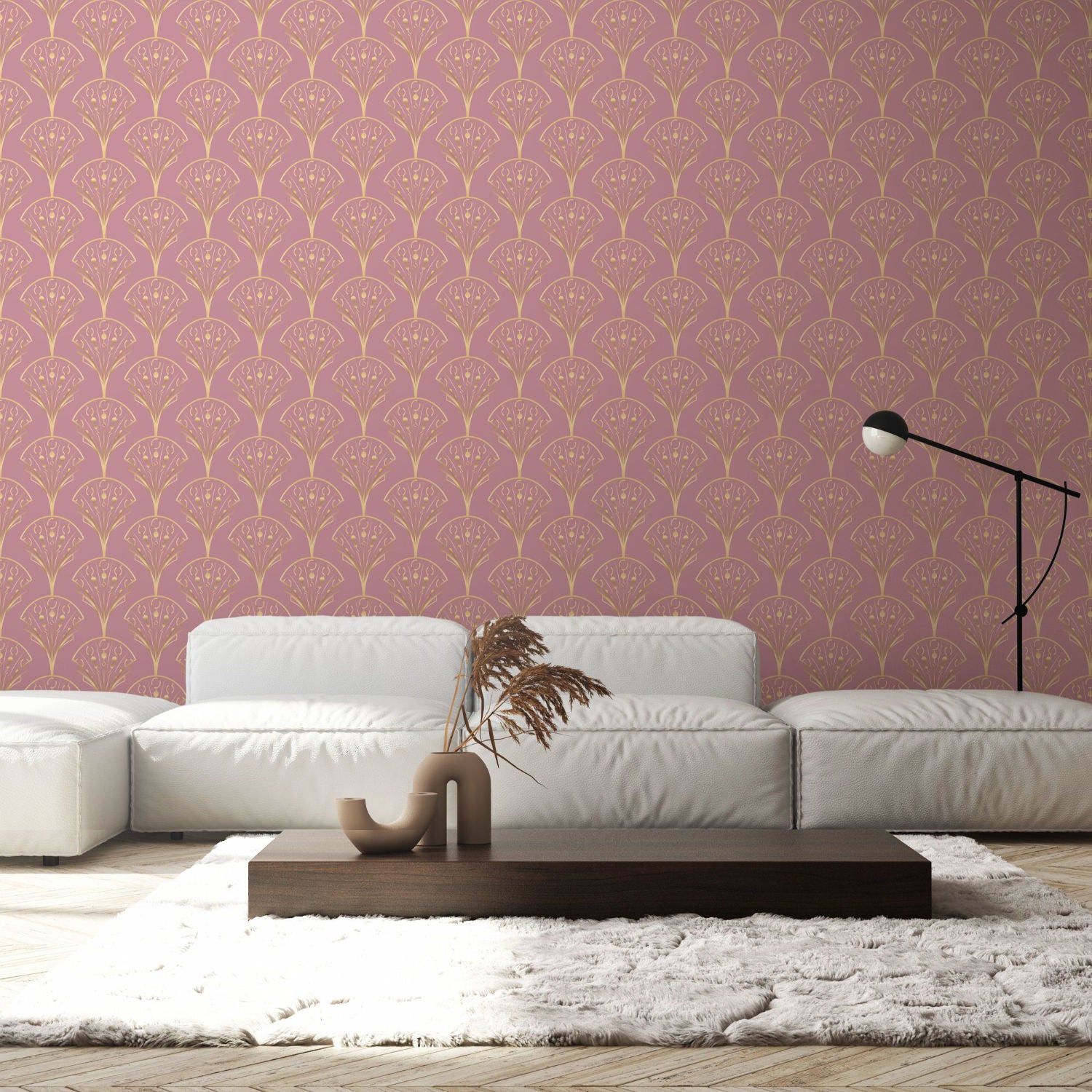 Fototapet vlies, Iconic Walls Adeline Powder Pink ICWLP00132, 312 x 270 cm