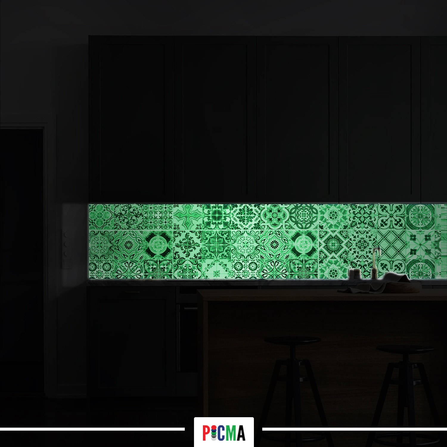 Panou decorativ bucatarie Splashback, compozit, luminescent, SPB 250, mozaic, 2600 x 750 x 3 mm