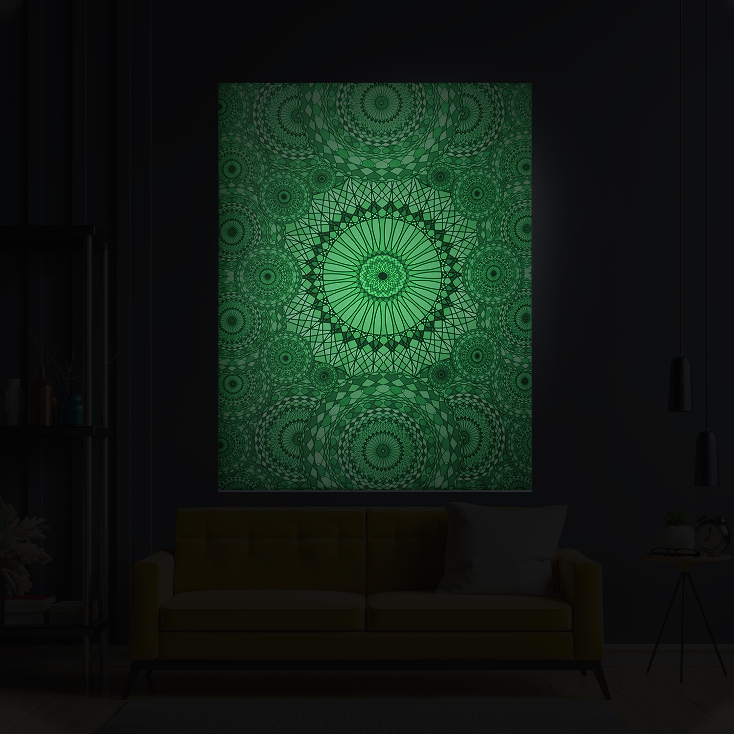 Tablou canvas luminos Forme geometrice, CLT0275, Picma, dualview, panza + sasiu lemn, 40 x 60 cm