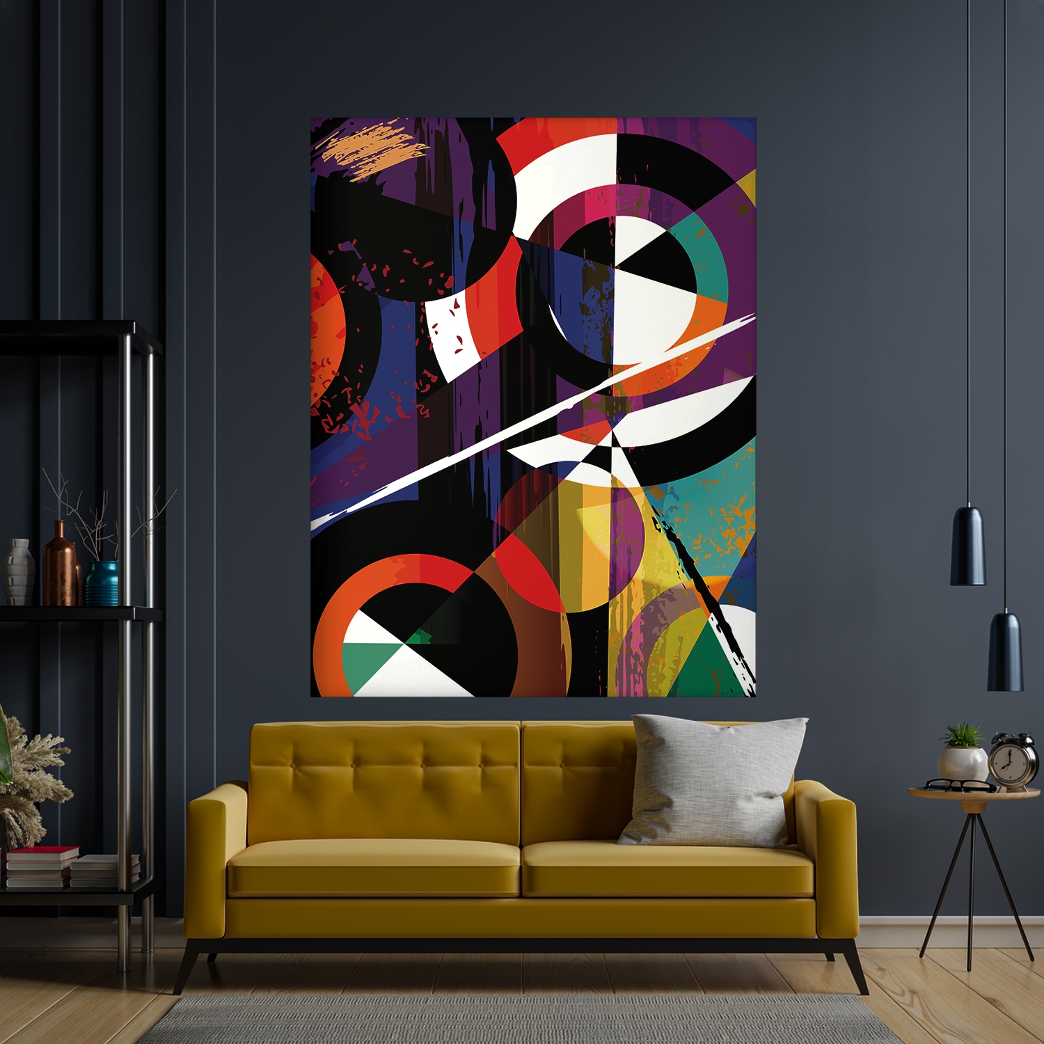 Tablou canvas Forme geometrice, CT0278, Picma, standard, panza + sasiu lemn, 80 x 120 cm