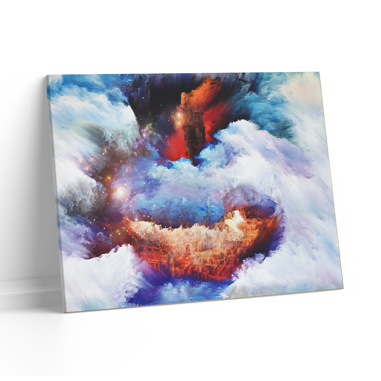 Tablou canvas luminos Nori peste vulcan, Picma, dualview, panza + sasiu lemn, 60 x 90 cm