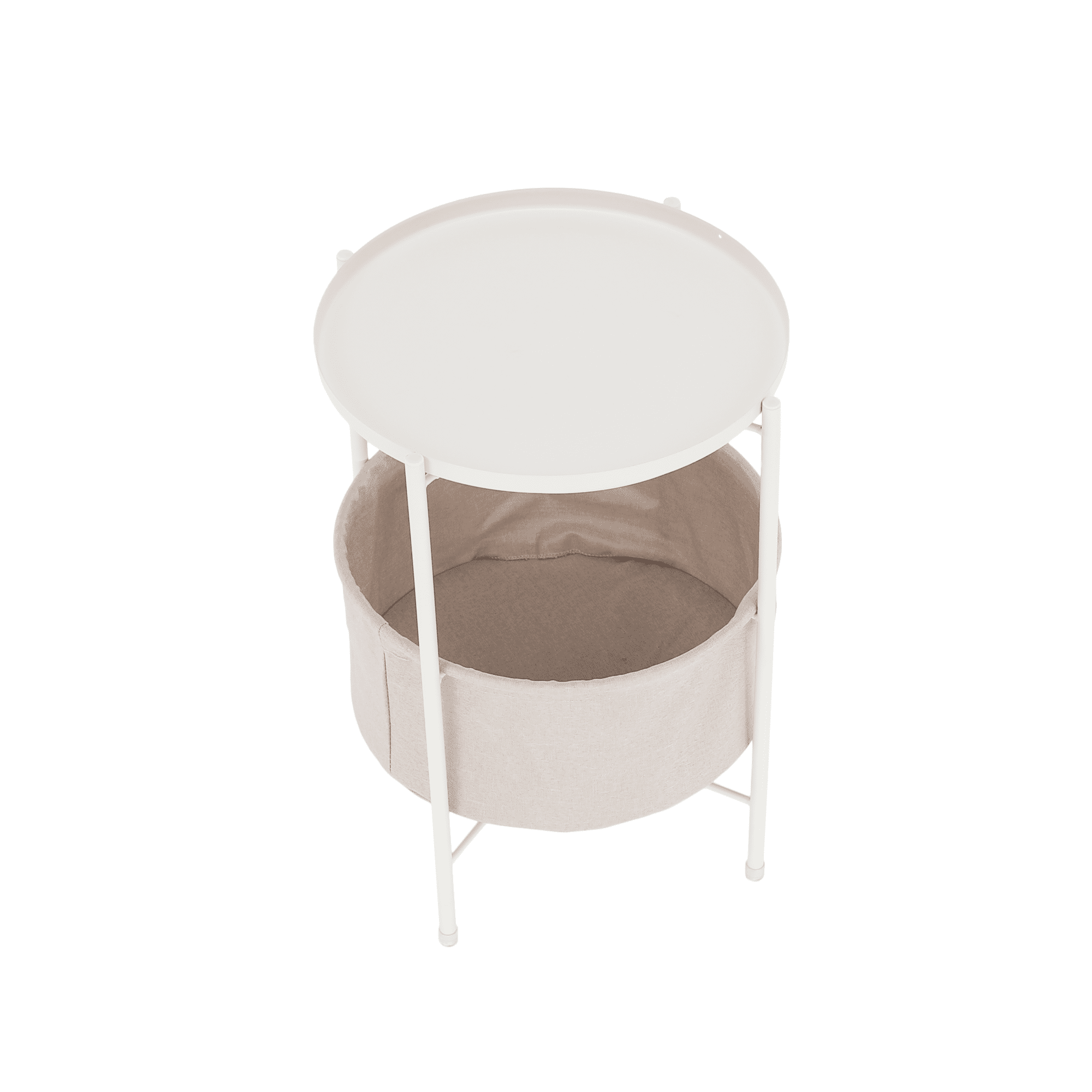 Masuta de cafea Fandor, rotunda, alb + crem, 45 x 45 x 60.5 cm, 1C