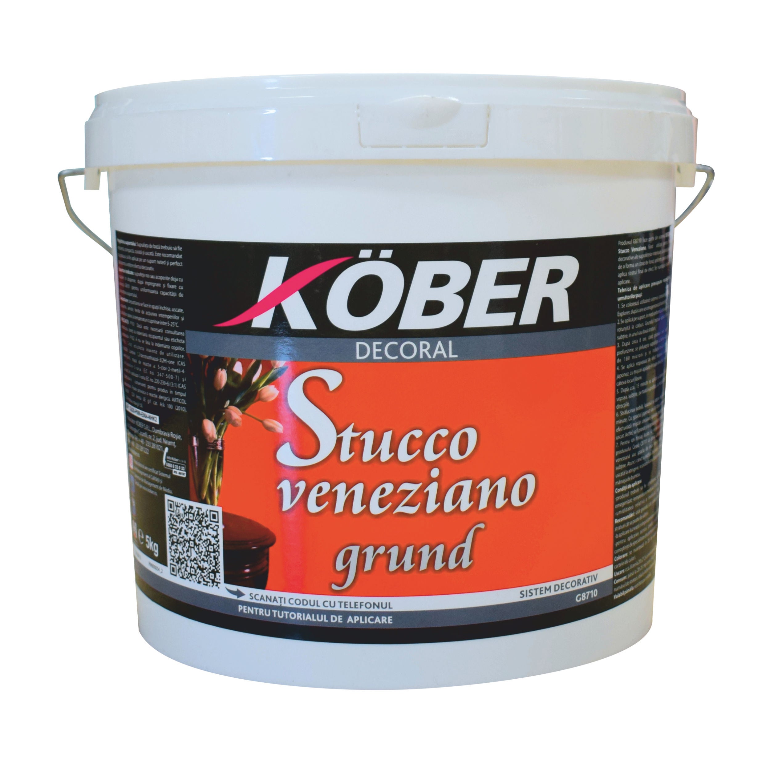 Amorsa perete Kober Stucco Veneziano G8710, interior, galben lamaie, 5 kg