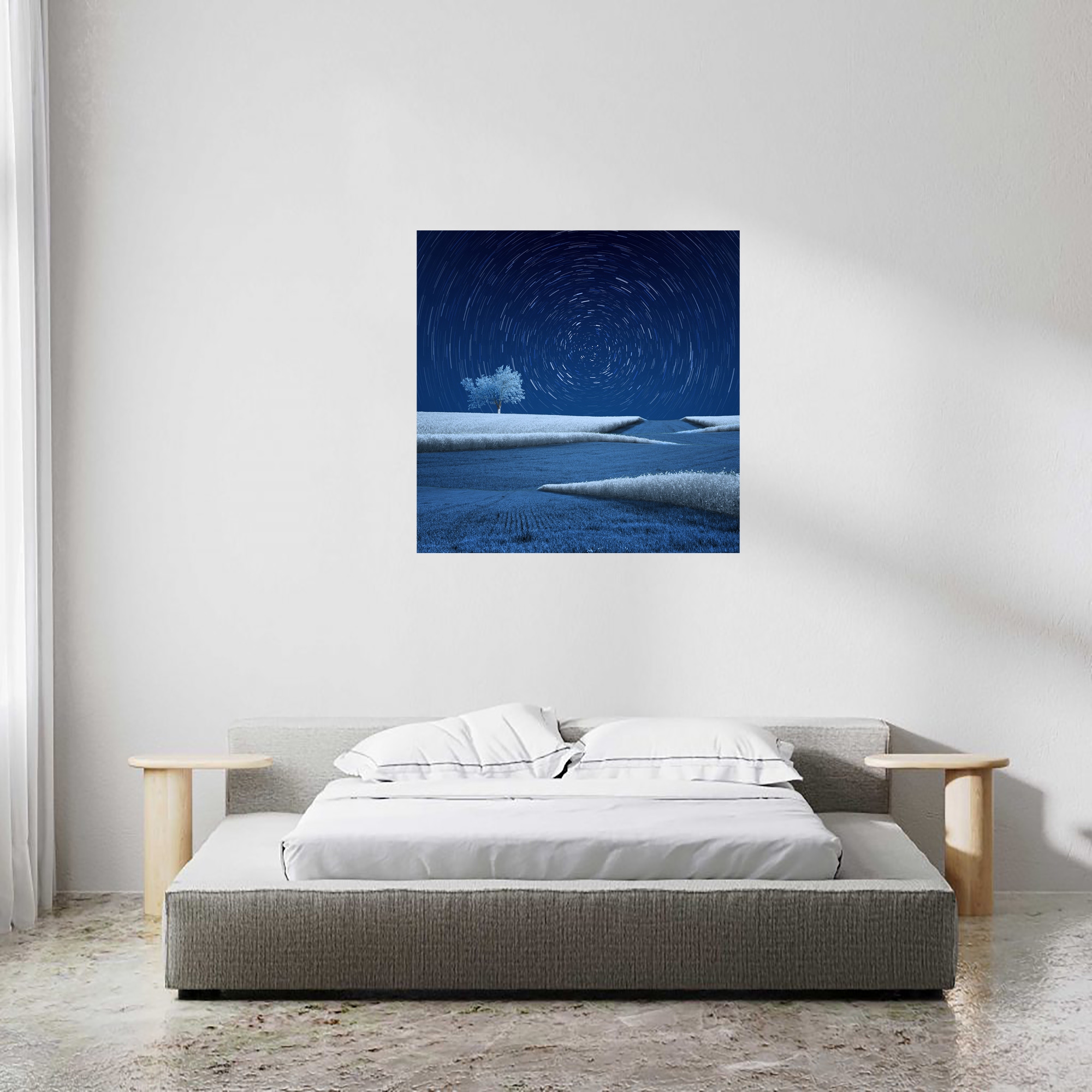 Tablou canvas Blue Miles, SimplyArt, standard, panza + sasiu lemn de brad, 40 x 40 cm