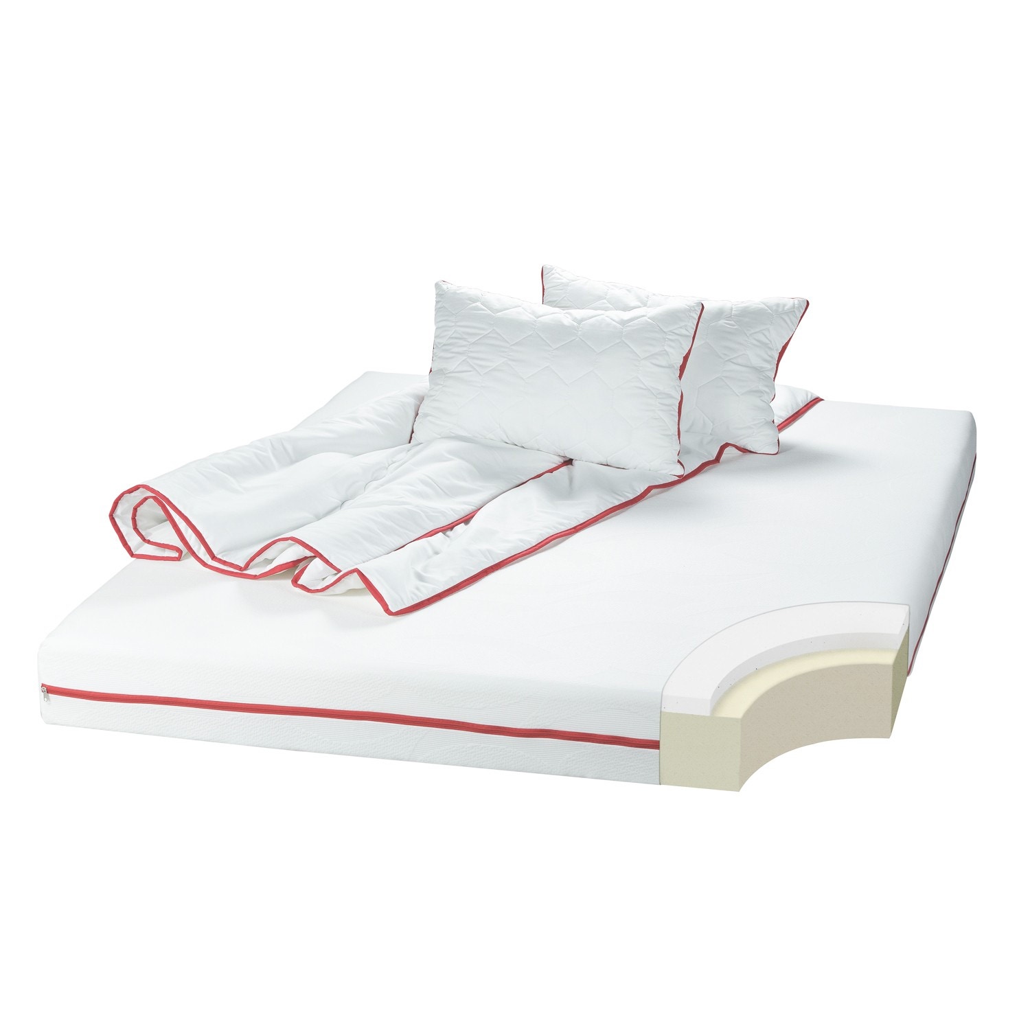 Saltea pat Bedora Confort Relax, 1 persoana, cu spuma poliuretanica + memory, fara arcuri, 90 x 190 cm + pilota + perna