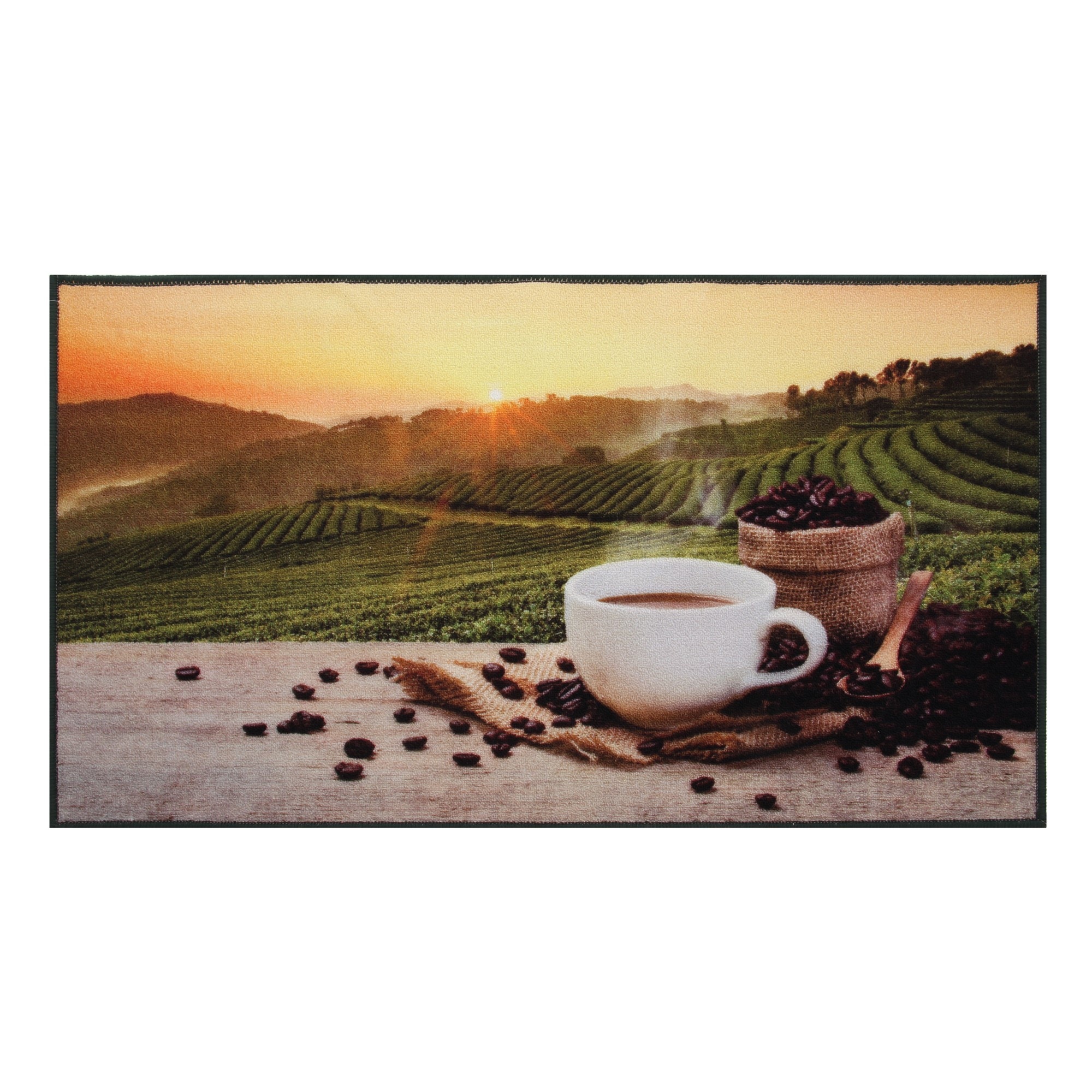 Covoras bucatarie Davo Pro 33022 Coffee Sun, 67 x 120 cm, naylon, dreptunghiular