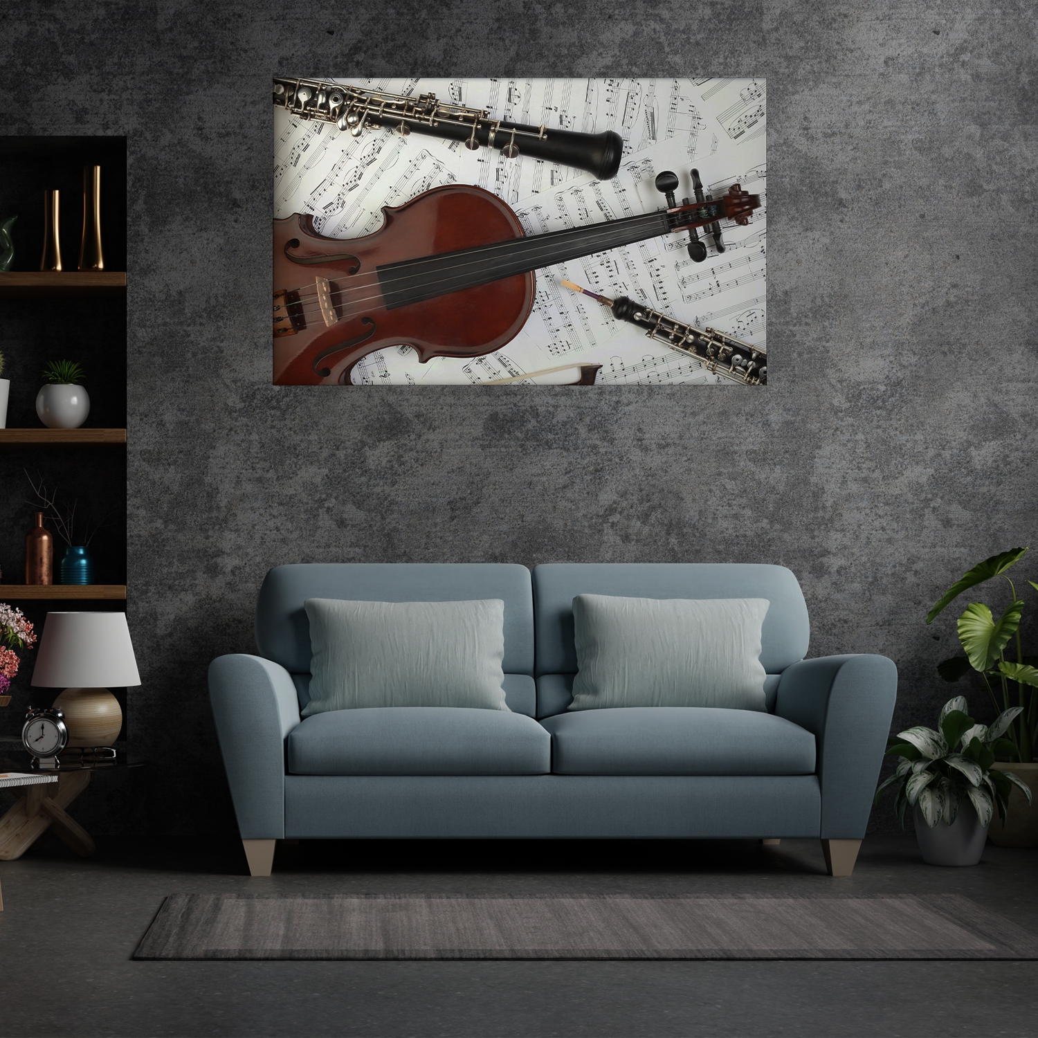 Tablou canvas Instrumente muzicale, CT0317, Picma, standard, panza + sasiu lemn, 40 x 60 cm