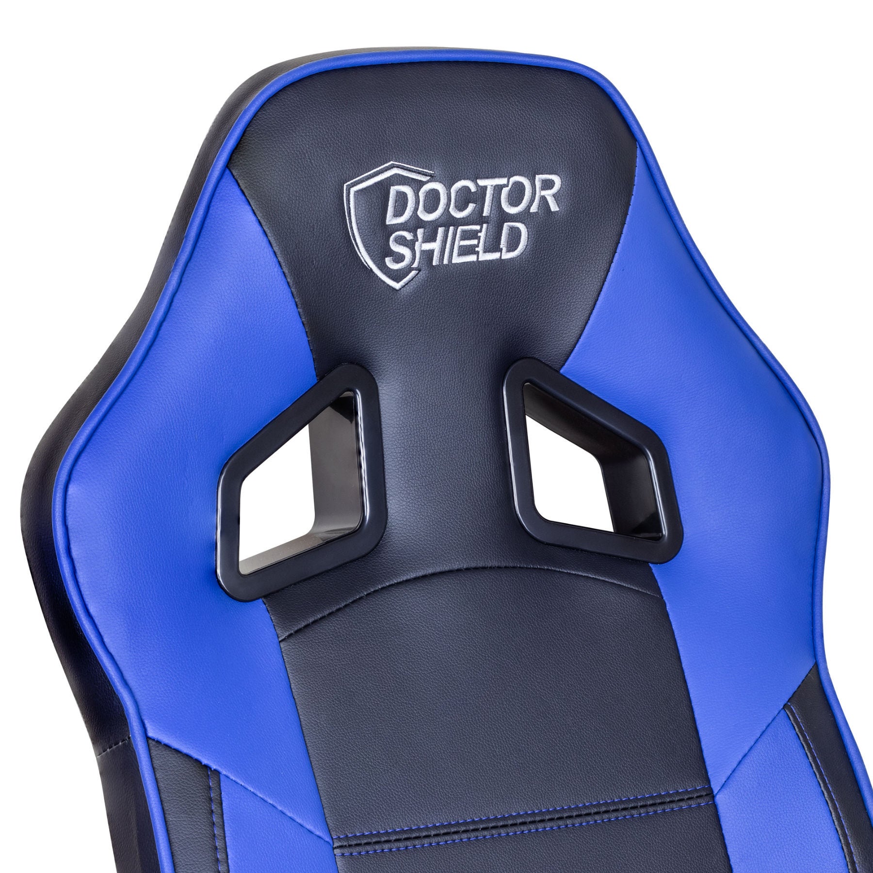 Scaun birou gaming Doctor Shield Level, rotativ, imitatie piele, negru + albastru, 1C