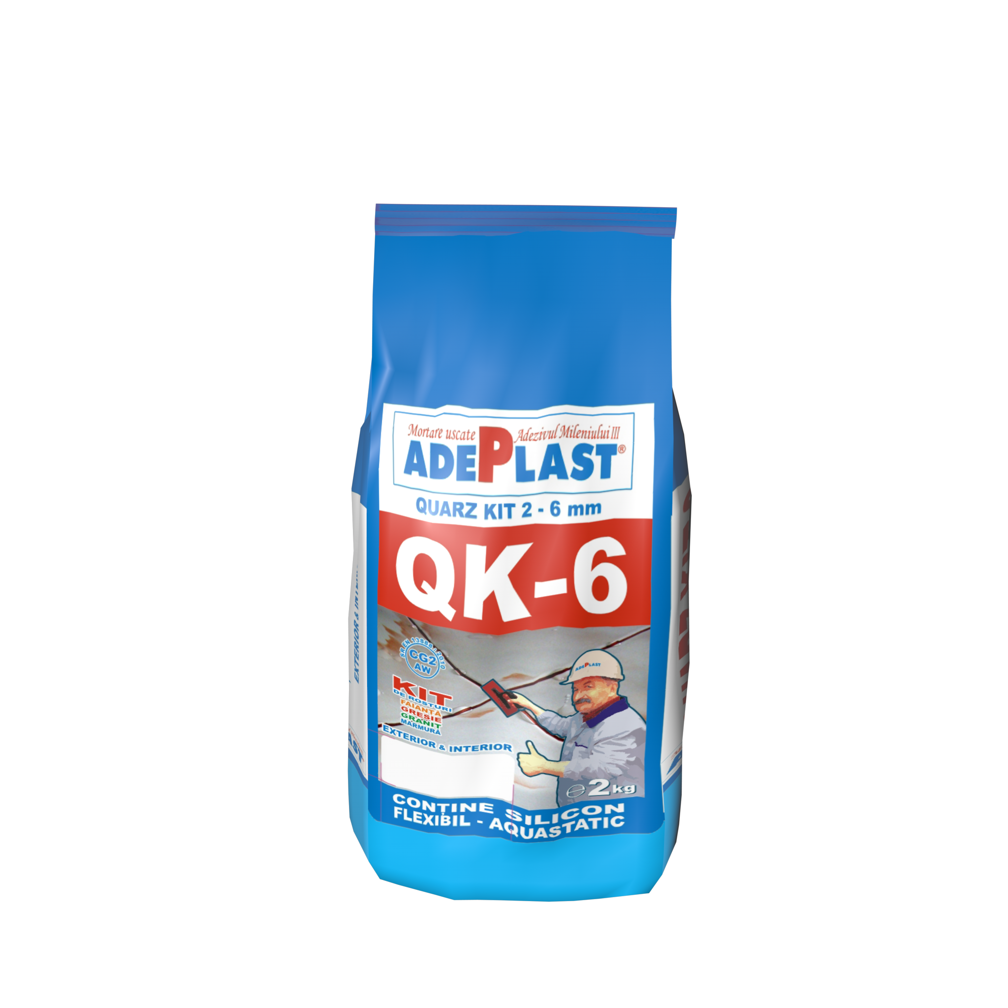 Chit de rosturi gresie si faianta Adeplast Quarz Kit QK - 6,  albastru deschis interior, 2 kg