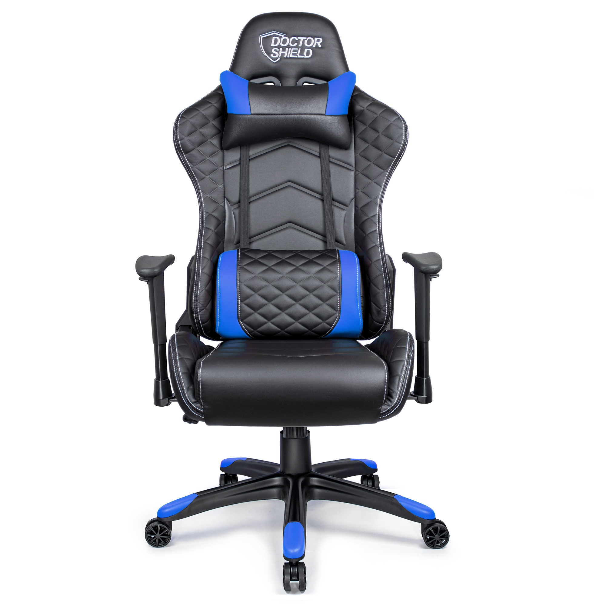 Scaun birou gaming Doctor Shield SV Racer, rotativ, imitatie piele, negru + albastru, 1C