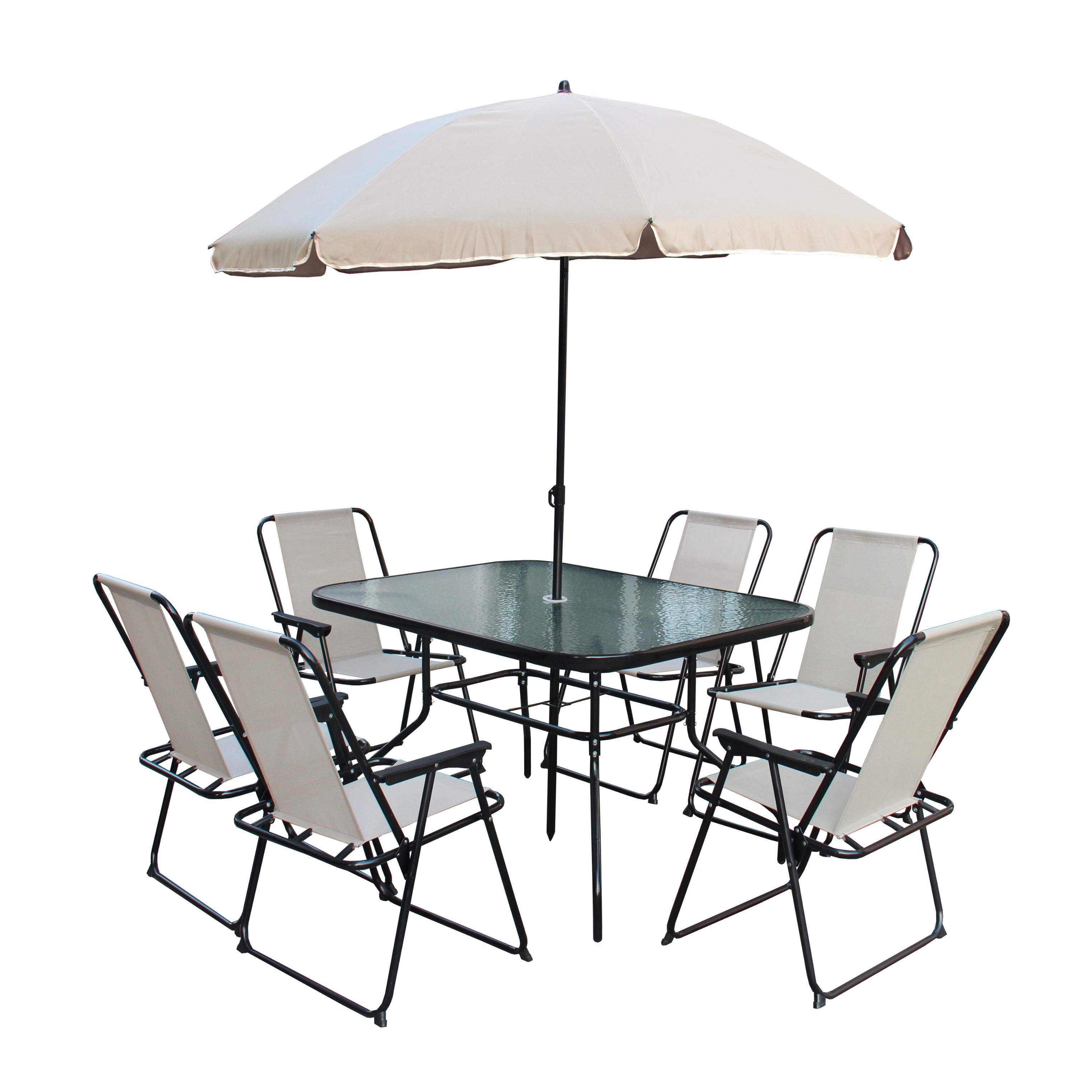 layer volleyball regular Dedeman - Set masa dreptunghiulara, cu 6 scaune + umbrela, pentru gradina  AT-040, din metal cu textilen - Dedicat planurilor tale
