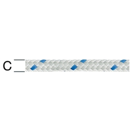 Sfoara polipropilena, impletita, alb + albastru, 10 mm