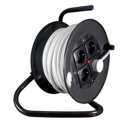 Derulator cablu electric D-4CP 53339, 4 prize, 50 m, 3 x 2.5 mmp, contact de protectie