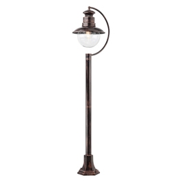 Stalp de iluminat ornamental Scott 9047, 1 x E27, H 108 cm, negru cu patina cupru, clasic