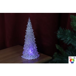 Decoratiune brad LED RGB Hoff, 0.3W, 23 cm, alimentare baterii