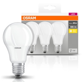 Bec LED Osram clasic A60 E27 8.5W 806lm lumina calda 2700 K - 3 buc