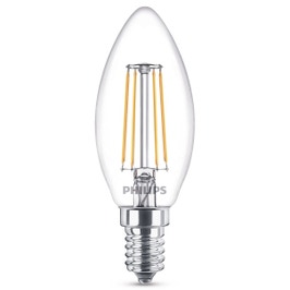 Bec LED filament Philips lumanare B35 E14 4.3W 470lm lumina calda 2700 K