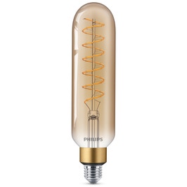 Bec LED filament Philips tubular T65 E27 6.5W 470lm lumina calda 2000 K, auriu, dimabil