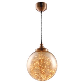 Suspensie LED Stars 142004, 15W, 650lm, lumina calda, cupru + ambra, clasica