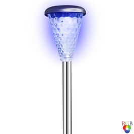 Lampa solara LED RGB Hoff, cristal, H 36 cm, D 8 cm