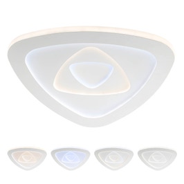 Plafoniera LED Stratos 01-2450, 90W, 6048lm, lumina calda / neutra / rece, cu telecomanda, alba