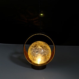 Lampa solara LED cu lumina calda Hoff, glob suspendat, H 20 cm