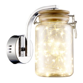 Aplica LED Jar 141008, 5W, 100lm, lumina calda, crom + ambra