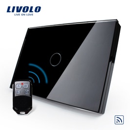 Intrerupator simplu inteligent cu indicator luminos Livolo VL-C1/FC1R-3G-12, touch, Wi-Fi, telecomanda, incastrat, modular - 3, negru