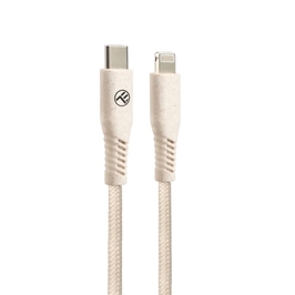 Cablu de date si incarcare Tellur Green, Type-C la Lightning 2.4A, 20W, 1m, crem