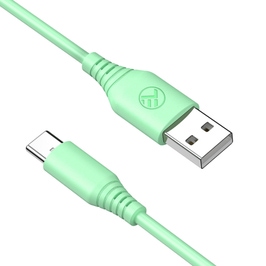 Cablu de date si incarcare Tellur silicon, USB la Type-C, 1m, verde