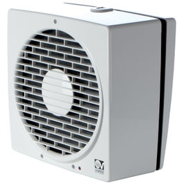 Ventilator baie, axial, Vortice Vario 150/6'' AR-LL-S 12615, cu jaluzele automate, reversibil, plastic, IPX4, 35 W, 2110 RPM, 380 mc/h, D 150 mm