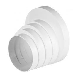 Reductie tub ventilatie, PVC, alb, D 150 / 125 / 120 / 110 / 100 mm