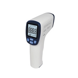 Termometru digital SilverCloud UF41, tehnologie infrarosu non-contact pentru corp si suprafete, atentionare vocala, alimentare baterii, functie alarma si memorie, alb