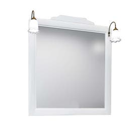 Oglinda baie cu iluminare Savini Due Arte Povera 7086 / 41, decape alb, cu rama, 100 x 112