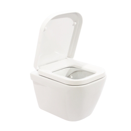 Set vas WC suspendat + capac lenta (soft close) Sanindusa Look Rimflush, 34.7 x 33.5 x 50.4 cm