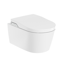 Vas WC suspendat Roca Inspira In-Wash A803060001, inteligent, capac inclus, cu evacuare orizontala, 39 x 56.2 x 40 cm