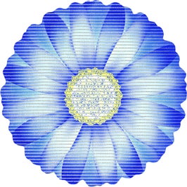 Covoras baie Friedola Cicoare 23080, forma floare, albastru, 67 cm