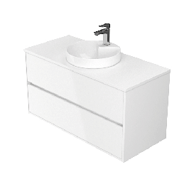Masca baie pentru lavoar, Cersanit Crea S924-006, cu sertare, alb, montaj suspendat, 99.8 x 53 x 45 cm
