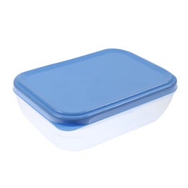 Cutie depozitare alimente Plastina, plastic, dreptunghiulara, transparent + albastru, 0.5 L