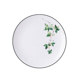 Farfurie intinsa mica EP3458, portelan, alb + model floral verde, 19 cm