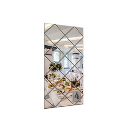 Oglinda decorativa, tip panou, argintie, 50 x 100 cm