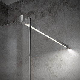 Bara stabilizatoare cu LED, pentru perete dus tip walk-in, cromata, Profiltek, 100 cm