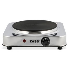 Plita electrica Zass ZHP 07S, 1500 W, 1 arzator, termostat reglabil, led de functionare, picioruse cauciucate antialunecare, disc durabil din fonta, argintie