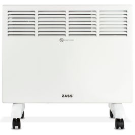 Convector electric Zass ZKP 01 T, 2 trepte, 1500 W, 550 x 340 x 200 mm, termostat reglabil, protectie la supraincalzire, mod de economisire a energiei, amplasabil pe perete sau pe podea, alb