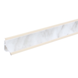 Plinta PVC pentru blat baie sau bucatarie, Korner, Carrara Marble, cu margini flexibile cauciucate, 23 mm, 3 m