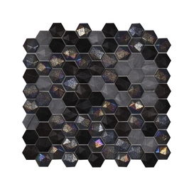 Mozaic din sticla Forest mix negru + gri, interior / exterior, 30.7 x 31.7 cm