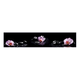 Panou decorativ din sticla, pentru bucatarie / baie, Glasfabrik DKEMG90, aspect floral, 1400 x 600 x 4 mm